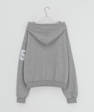 Span Lettering Over Fit Hood Zip-Up