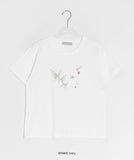 Kinue Butterfly Print Silket Short Sleeve Tee