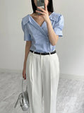 Virtue Unbalanced Puff Half Sleeve Shirt