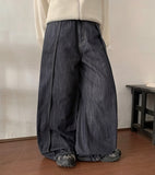 Kodina cut denim wide denim pants