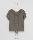 Calden Stripe Short Sleeve Crop Hoodie