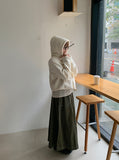 Doroni banding stitch long flare skirt