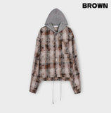 Vince Damage Hood Check Jacket