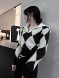 Argyle big collar Knit