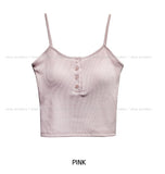 Fake button ribbed cap sleeveless (with cup)
