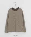 Qsen Peach Fuzz Stripe Over Long Sleeve Tee