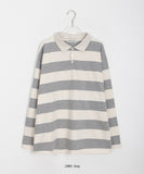 Chopin stripe collar long sleeve tee