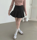 A-Line Pleats Mini Side Zipper Skirt Pants