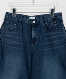 Shuming washed denim half pants