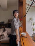 Fury Seersucker Crop Short Sleeve Shirt