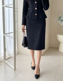 Meli Tweed H-Line Skirt