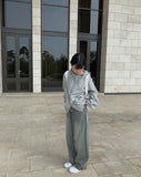 Greek Washing Denim Wide Pants