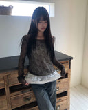 Haju Lace Layered Long Halter Sleeveless