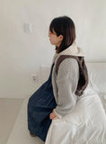 Coinzy Denim Shirring Sleeveless Long One Piece