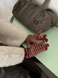 Pundero Wool Stripe Knit Gloves