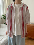 [unisex] Hookend Summer Stripe Short Sleeve Cardigan