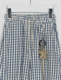Ahonf Seersucker Check Banding Wide Pants