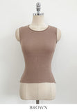 Rehel Square Neck Ribbed Knit Sleeveless