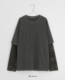 [Unisex] Tread Camo Layered Long Sleeve Tee