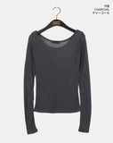 Carat Layered See-Through Tencel U-Neck T-shirt