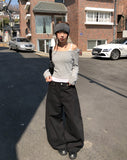 Toki Cross Studded Adjust Wide Pants