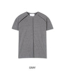 Central Zipper Raglan Short Sleeve T-shirt