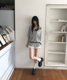 [UNISEX] Karin Linen Overfit Henley Neck Off-Shoulder Short Sleeve T-Shirt