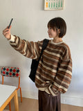 [unisex] Ekkoi Stripe Fleece Over Sweatshirt