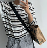 Linen stripe knit