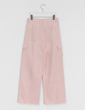 Ilonde Pintuck Cotton Cargo Wide Pants
