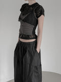 Lace Patchwork Strap Sleeveless