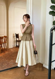 Effiang banding flare long skirt