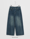 Misone Washing Denim Wide Pants
