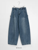 Cadiz Snap Button Wide Denim Pants