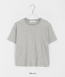 Ryoka Punching Stripe Crop Short Sleeve Tee