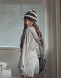 Pie Terry Stud Deep V Hoodie