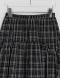 Sarin Check Frill Banding Long Skirt