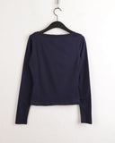 Watt Y2K Button V-neck Long Sleeve T-Shirt