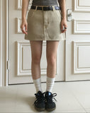 [Belt SET] Adam Cotton Mini Skirt Pants