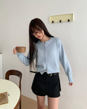 Nimu Stripe Pattern Belt Short Skirt Pants