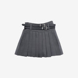 WICE Two Belt Pleated Skirt (belt Set)