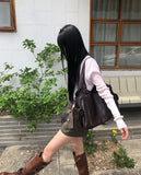 Griffin Leather Multi-Pocket Shoulder Bag