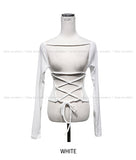 Cross-tie bolero long sleeves