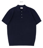Cable collar short sleeve knit