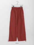 [BAONHAUS] Gokobu Color Cotton Banding Wide Pants