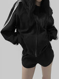 Widin Ribbed Track Hood Zip-Up