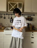 Flowing Lettering Printing Short Sleeve T-shirt