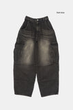Kilcar half banding cargo denim pants