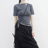 Riffen reverse slit T-shirt