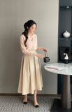 Ruko Banding Pintuck Flare Long Skirt